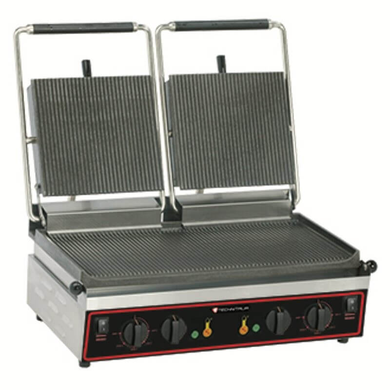 Grill panini double rainuré 4 kW