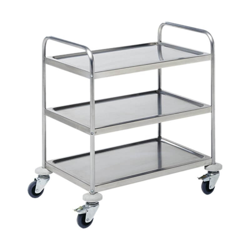 CHARIOT DE LABORATOIRE INOX 3 PLATEAUX 900X600X940MM - Laborat