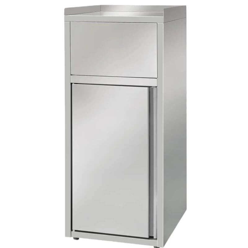 Poubelle snack libre service 60 litres porte plateaux