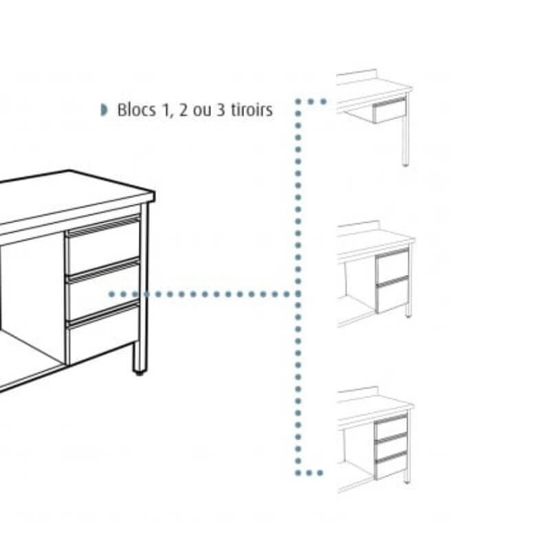 Kit tiroir pour table 600 mm