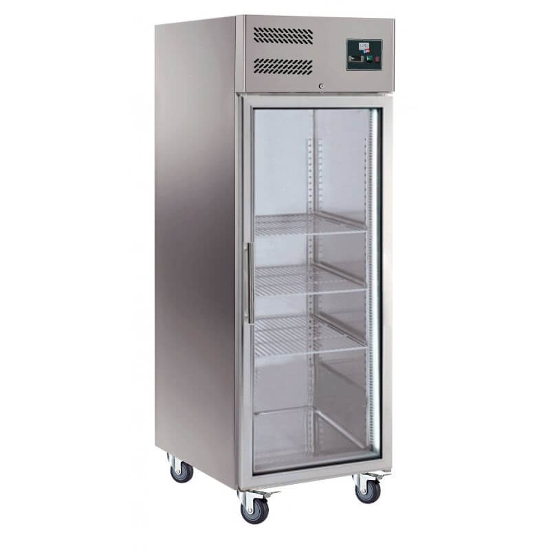 Armoire froide inox 650 L vitrée